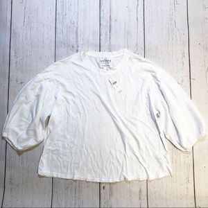 Velvet by Graham & Spencer by Anthropologie white elbow length sleeve top medium